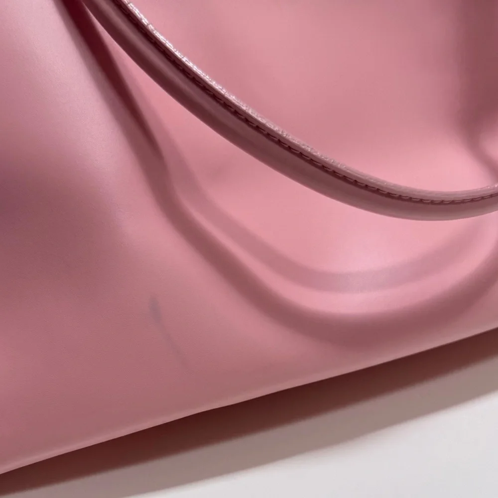 FURLA Vintage Designer Maeve Pink Vegan Leather Tote Bag with Gold Hardware - Picture 11 of 11